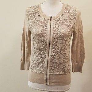 Banana republic  light tan lace cardigan